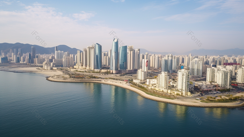 青岛沿海一线城市高楼滨海的大楼摄影图背景,高清,摄影图,摄影图片,图片大全,摄影图免费下载